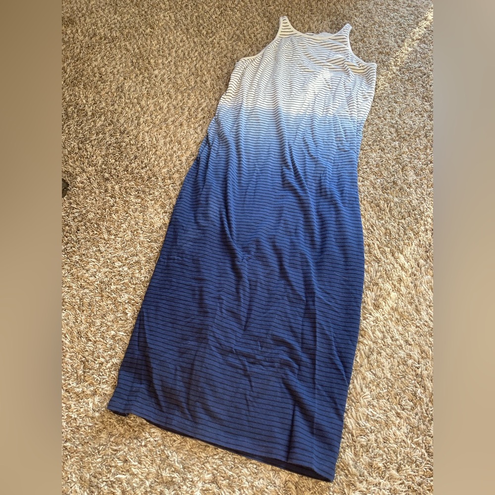 Athleta body con striped casual midi dress